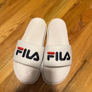 Fila white slides